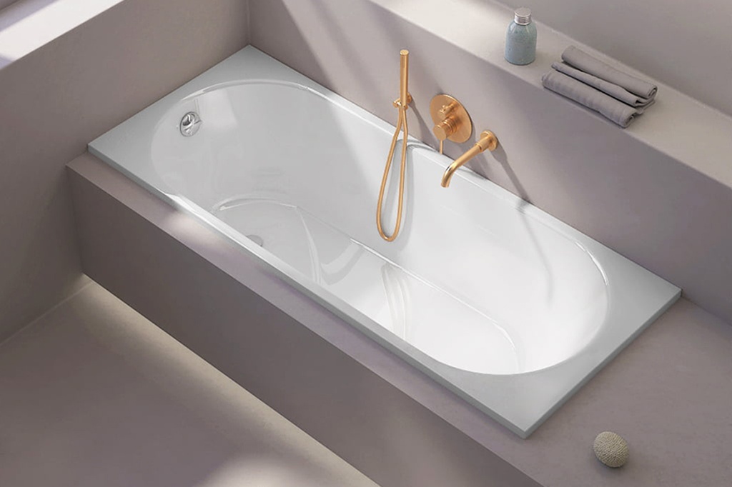 Baignoire rectangulaire, 170 x 70 cm, acrylique, Kasandra