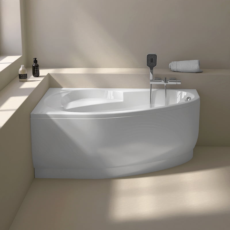 Baignoire d'angle gauche, 150 x 100 cm, Flora