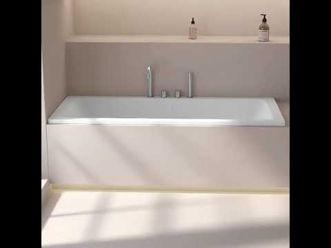 Baignoire encastrable, 170x75 cm, Acrylique, Blanc mat, Pieds inclus, Senetosa