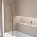 Pare-baignoire arrondi fixe 80x140 cm, profilé doré brossé, Altea Round