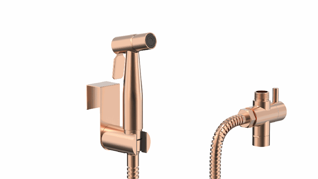 Douchette hygiénique Doré rose brossé, Châtelet