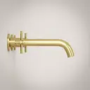 Robinet mélangeur lavabo mural encastré doré brossé, Châtelet