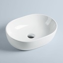 Vasque à poser ovale 48 x 35 cm Blanc brillant, Elsa