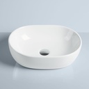 Vasque à poser ovale 48 x 35 cm Blanc brillant, Elsa