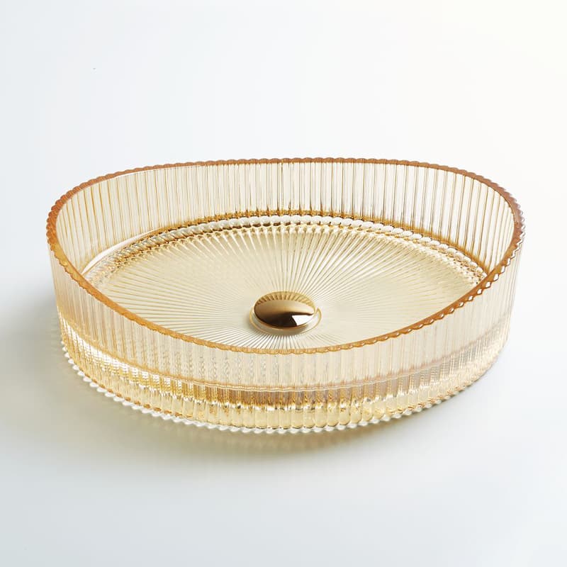 Vasque à poser en verre 50x37.5x14cm Ambre, Burano 