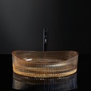 Vasque à poser en verre 50x37.5x14cm Ambre, Burano 