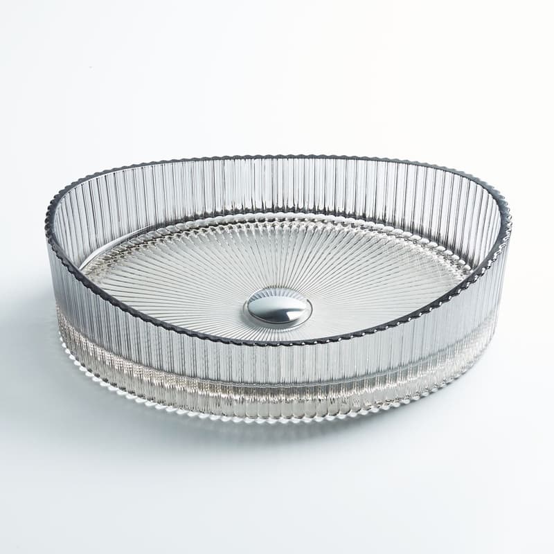 Vasque à poser en verre 50x37.5x14cm Argent, Burano 