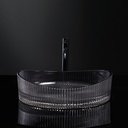 Vasque à poser en verre 50x37.5x14cm Argent, Burano 