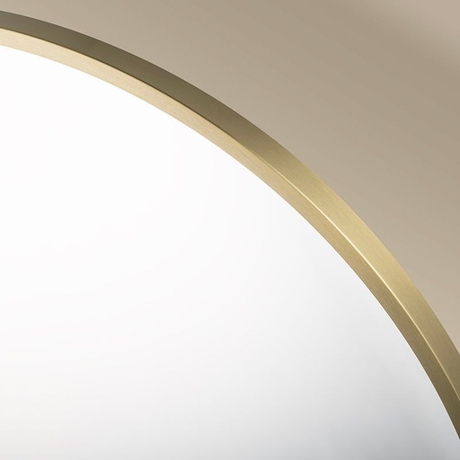 Miroir Rond 60cm Led+Anti-Buée Dore Mat, Chatelet 