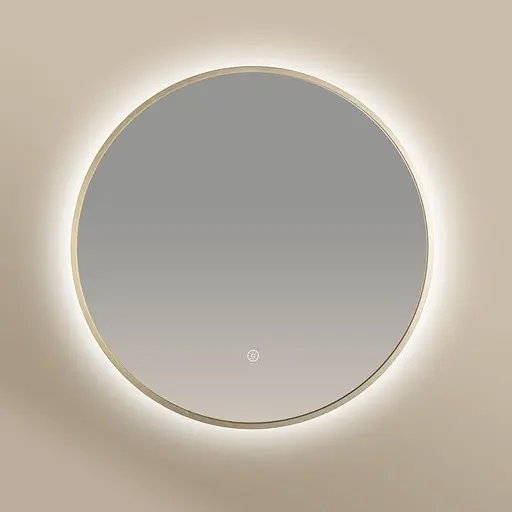 Chatelet Miroir Rond Diam50 Led+Anti-Buee Dore Mat.webp