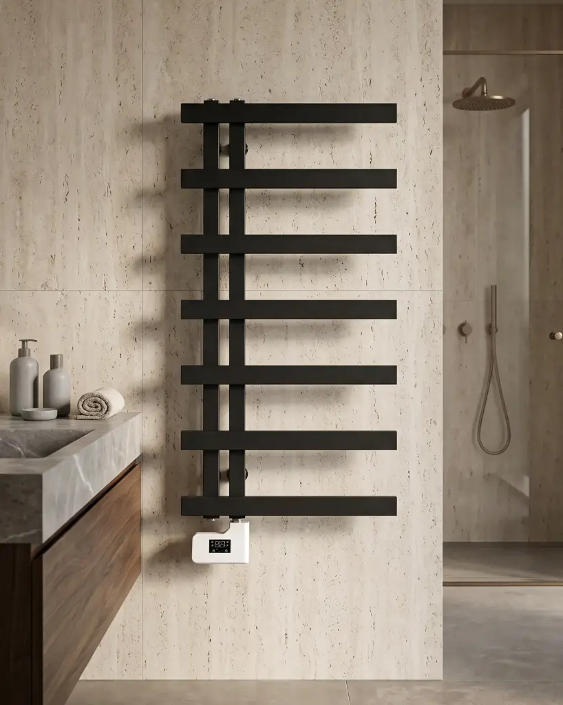 Sèche serviette électrique 400W 50X90 Noir Mat, STAN