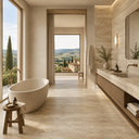 Carrelage sol et mur 60x120 cm Travertino Brescia poli, Wabi Sabi