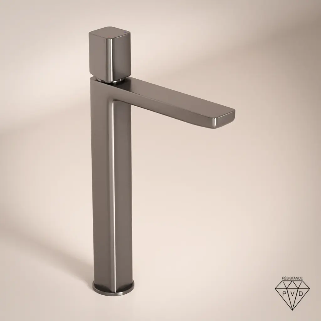Deauville, Mitigeur Lavabo Haut Gun Métal Brossé