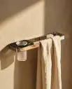 Barre porte serviette 45cm avec porte gobelet, finition marbre noir, Infinity Elements