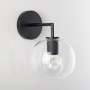 Applique murale 27 cm noir mat, Round