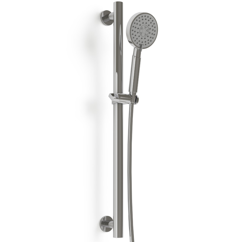Set de douche complet avec barre, douchette ronde Châtelet II, chrome