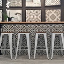 Carrelage mur et sol 20x20 cm imitation carreau de ciment, La Madeleine, Flavie Bleu