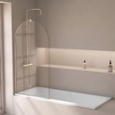 Pare-baignoire arrondi fixe 80x140 cm, profilé doré brossé, Altea Round