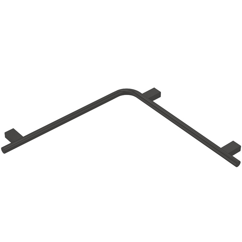 Barre d'appui en angle 61x61 cm, noir brossé, Châtelet