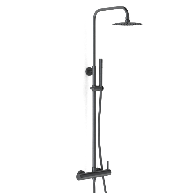 Colonne de douche mitigeur en inox gris anthracite, Châtelet III