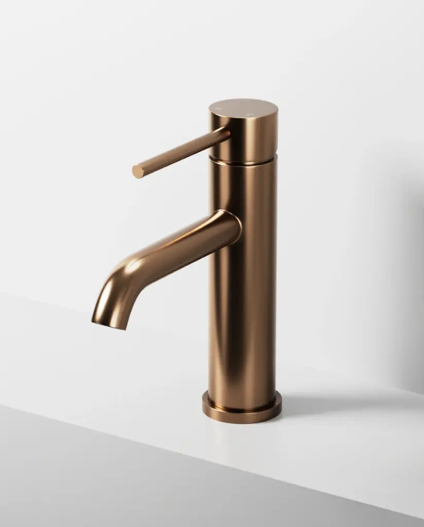 Robinet mitigeur lavabo doré rose brossé, Châtelet