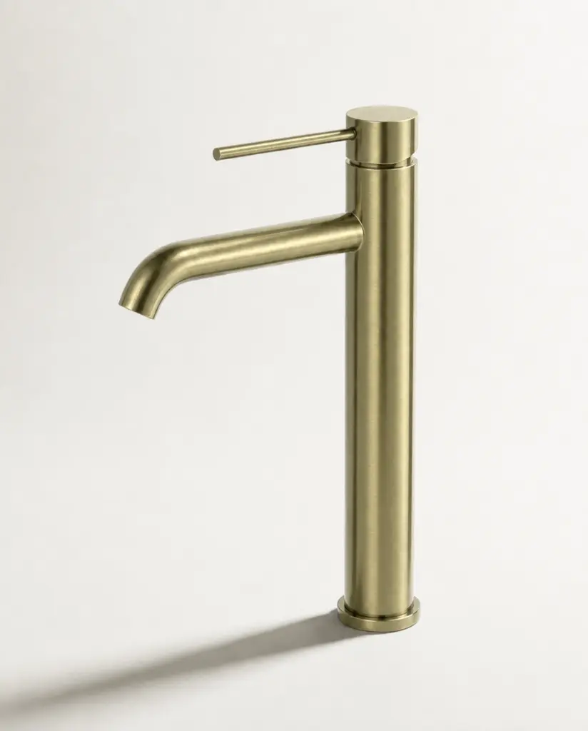 Robinet mitigeur lavabo haut, Châtelet, Doré brossé