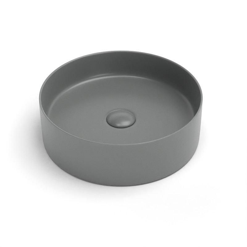 Vasque à poser, 35.2x11.2 cm, Gris ciment mat, Art