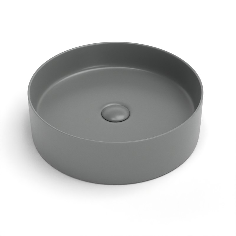 Vasque à poser, 39,4x11,5 cm, Gris ciment mat, Art