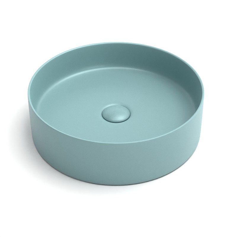 Vasque à poser, 39,4x11,5 cm, Vert d'eau mat, Art