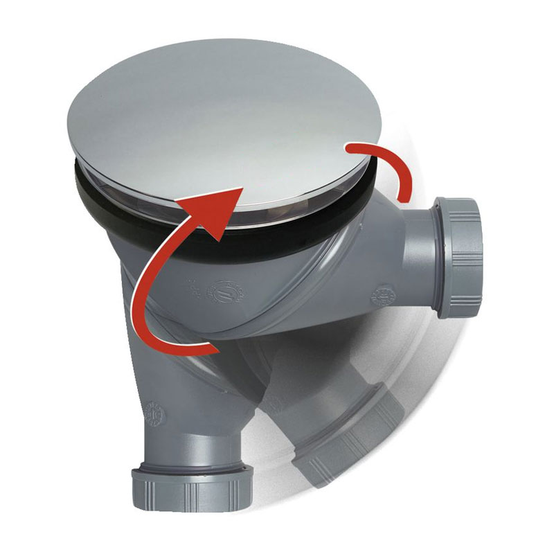 Bonde douche mixte Wirquin Ø90mm, dôme chromé, James