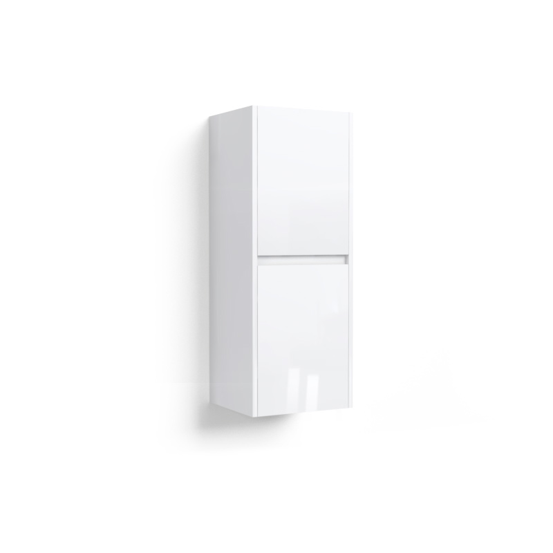 Demi-colonne de rangement suspendue 2 portes, Blanc Brillant, Caruso