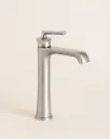 Robinet Mitigeur Lavabo Haut, Art Déco, Inox Brossé