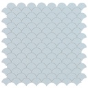 Mosaïque écailles verre recyclé bleu ciel, 31x32 cm, Nordic matt  light blue
