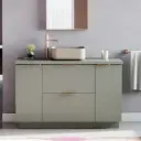Meuble 120 cm Vert argile, 2 tiroirs et 2 portes Alma
