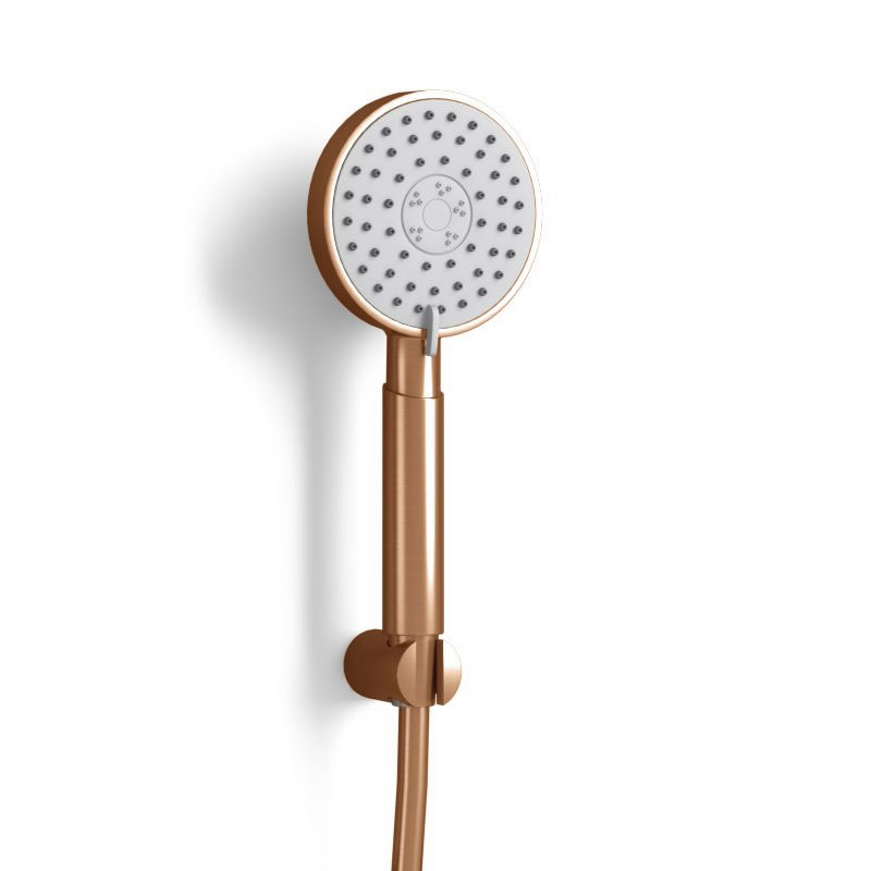 Set de douche complet avec douchette 3 fonctions, Châtelet, doré rose brossé