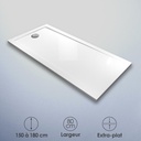 Receveur de douche extra-plat 150x70 à 180x80 cm, acrylique, Bora