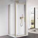 Cabine de douche pivotante 90 x 90 , doré brossé, Arena