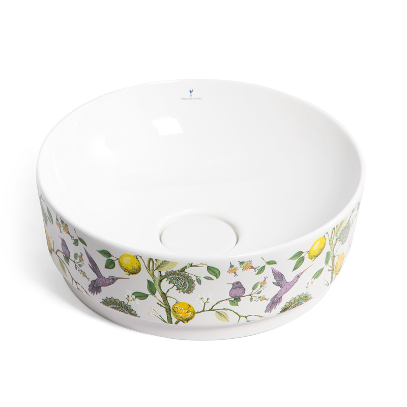 Vasque à poser, 39,7x13,8 cm, Porcelaine de Paris, Brillant, Primevère