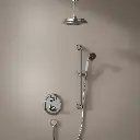 Composition thermostatique de douche encastré avec barre et pomme de douche plafond chrome , Liberty