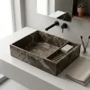 Vasque à poser rectangulaire 60x40x12 marbre véritable Turkey Grey