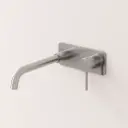 Mitigeur lavabo mural inox brossé, bec 25 cm, Châtelet III