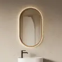Miroir oblong 55x90, éclairage led, chêne naturel, Omnia