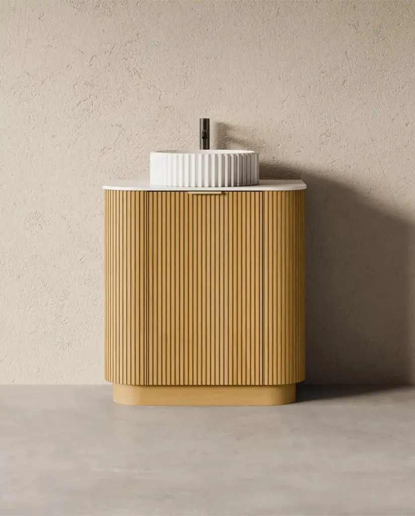 Meuble salle de bain plan pierre 75cm - Liam