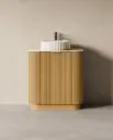 Meuble salle de bain plan pierre 75cm - Liam