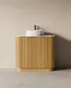Meuble salle de bain plan pierre 90cm - Liam