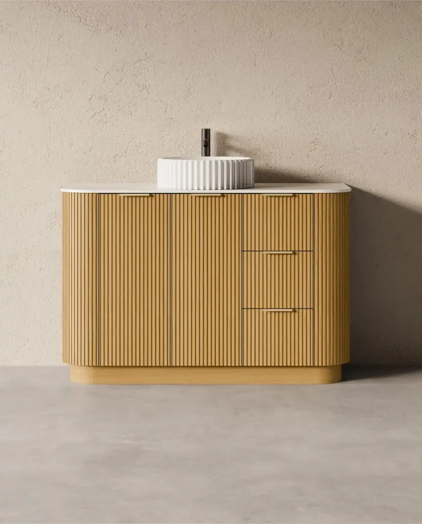 Meuble salle de bain plan pierre 120cm - Liam