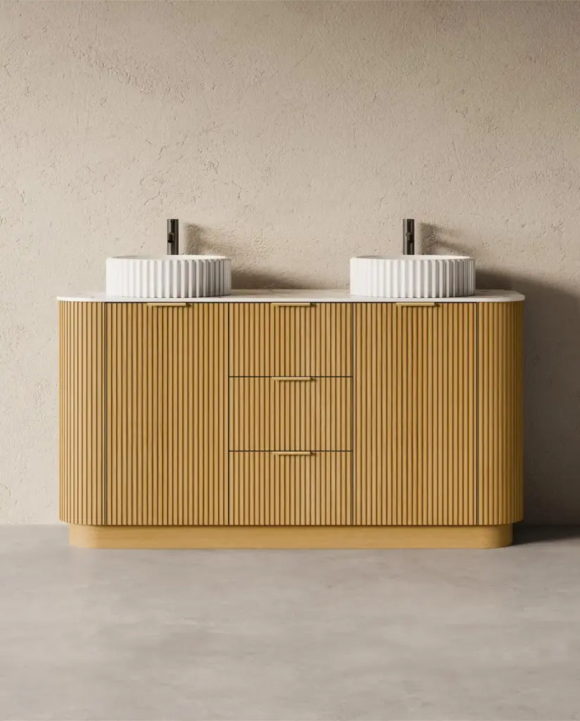 Meuble salle de bain, plan pierre 150cm, Liam