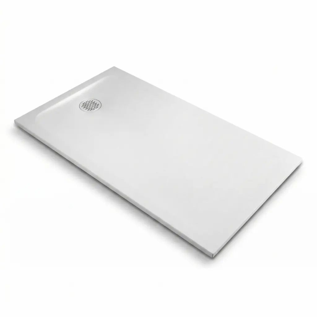 Receveur de douche résine minérale blanc 80 cm, Cotton