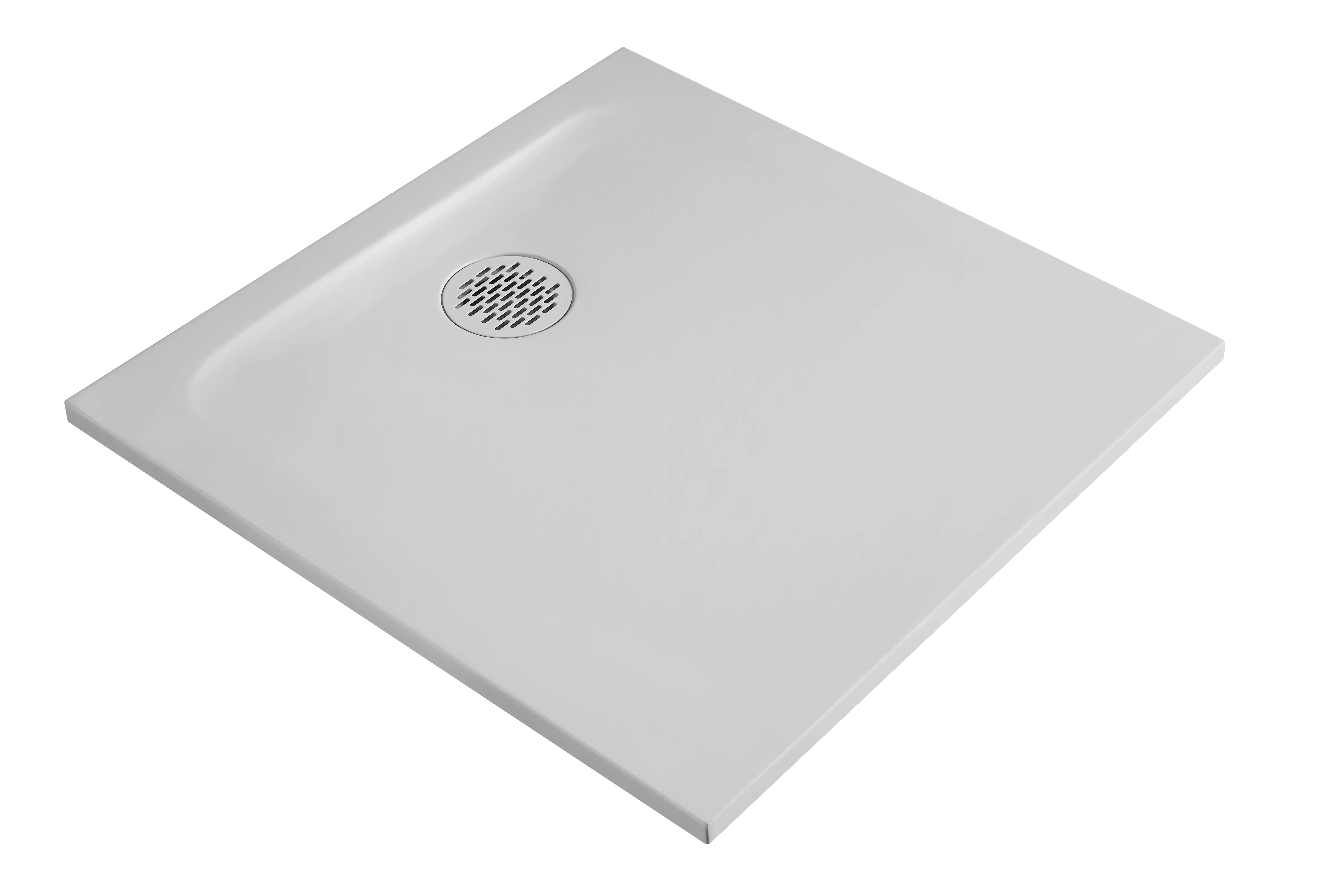 Receveur de douche extra-plat 90 cm en résine minérale gris mat avec texture de surface gamme Cotton.