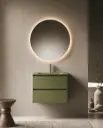 Meuble vasque avec ou sans pieds 80cm, Vert jonc mat, Vendome